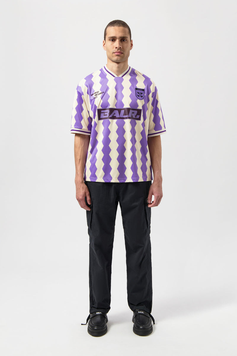 The Club Box Fit Jersey White Swan/ Paisley violet