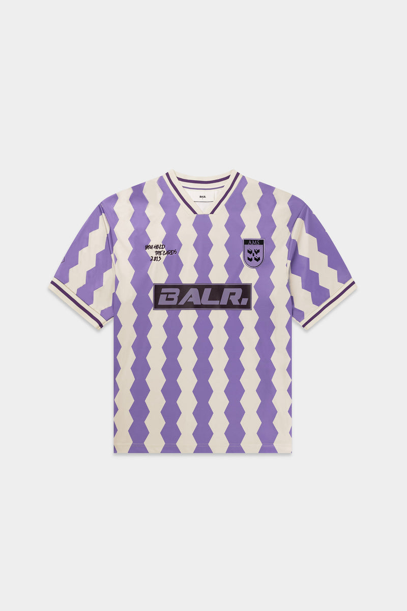 The Club Box Fit Jersey White Swan/ Paisley violet