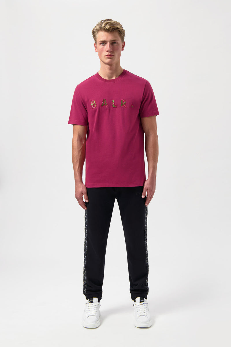 BALR. Monogram Embro Regular Fit T-shirt Tibetian Red