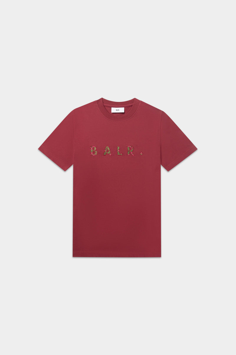 BALR. Monogram Embro Regular Fit T-shirt Tibetian Red