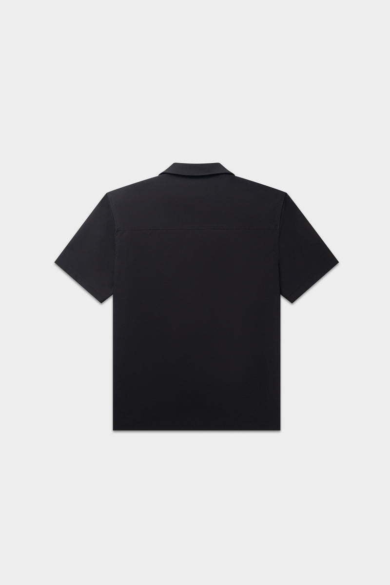 Hex-Series Relaxed Kurzarm Overshirt Jet Black