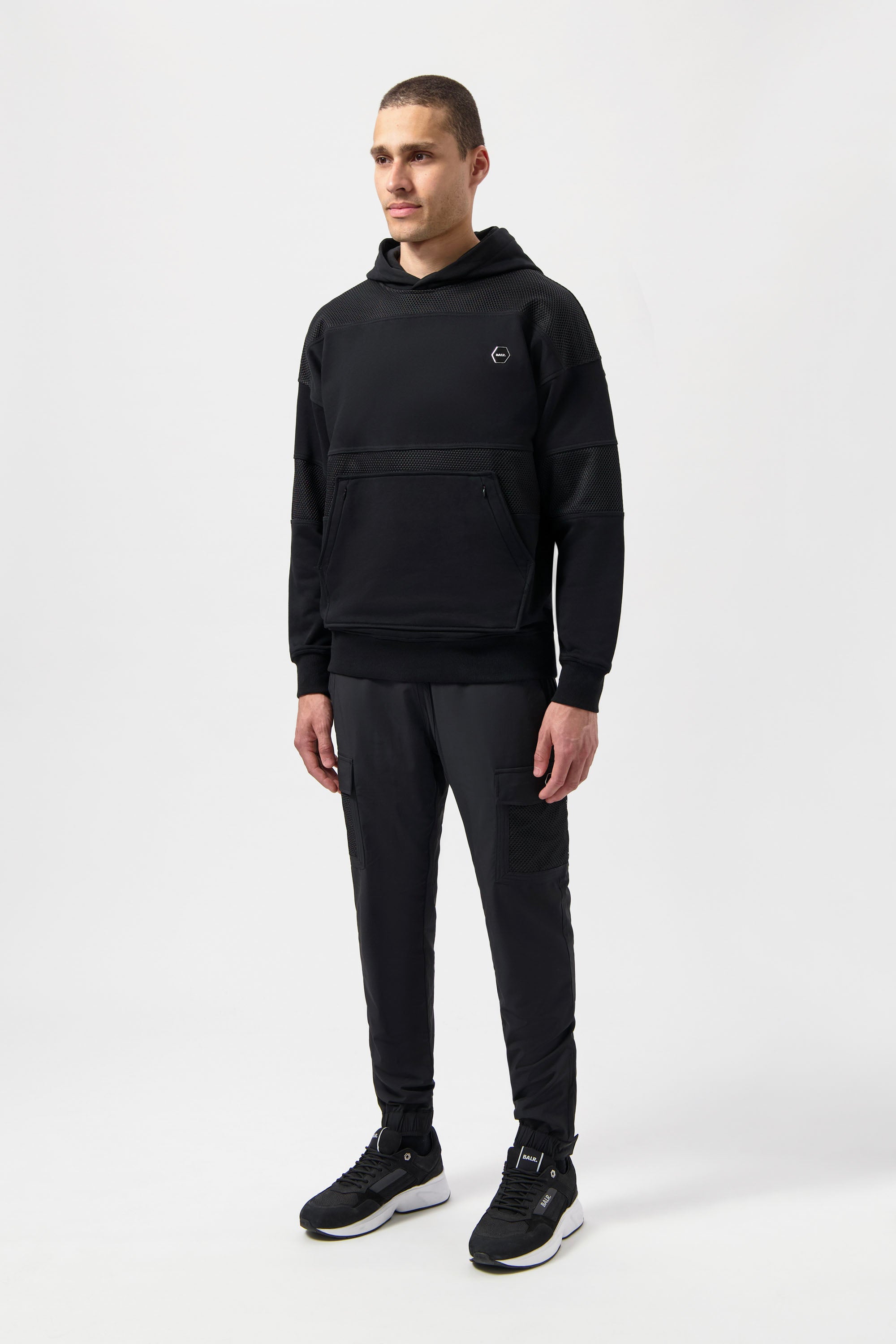 Hexline Box Fit Sudadera Jet Black