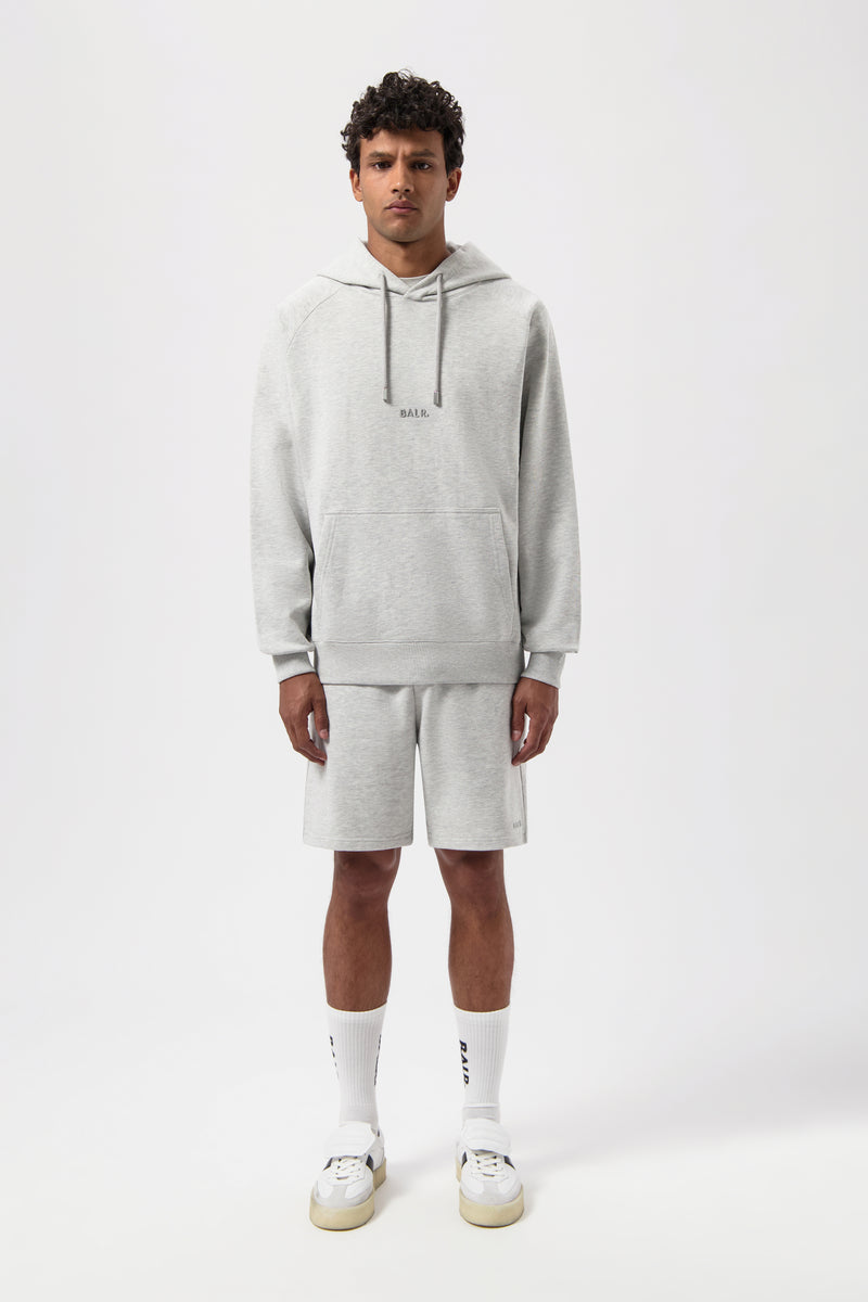 Hoodie logo lt gris melange