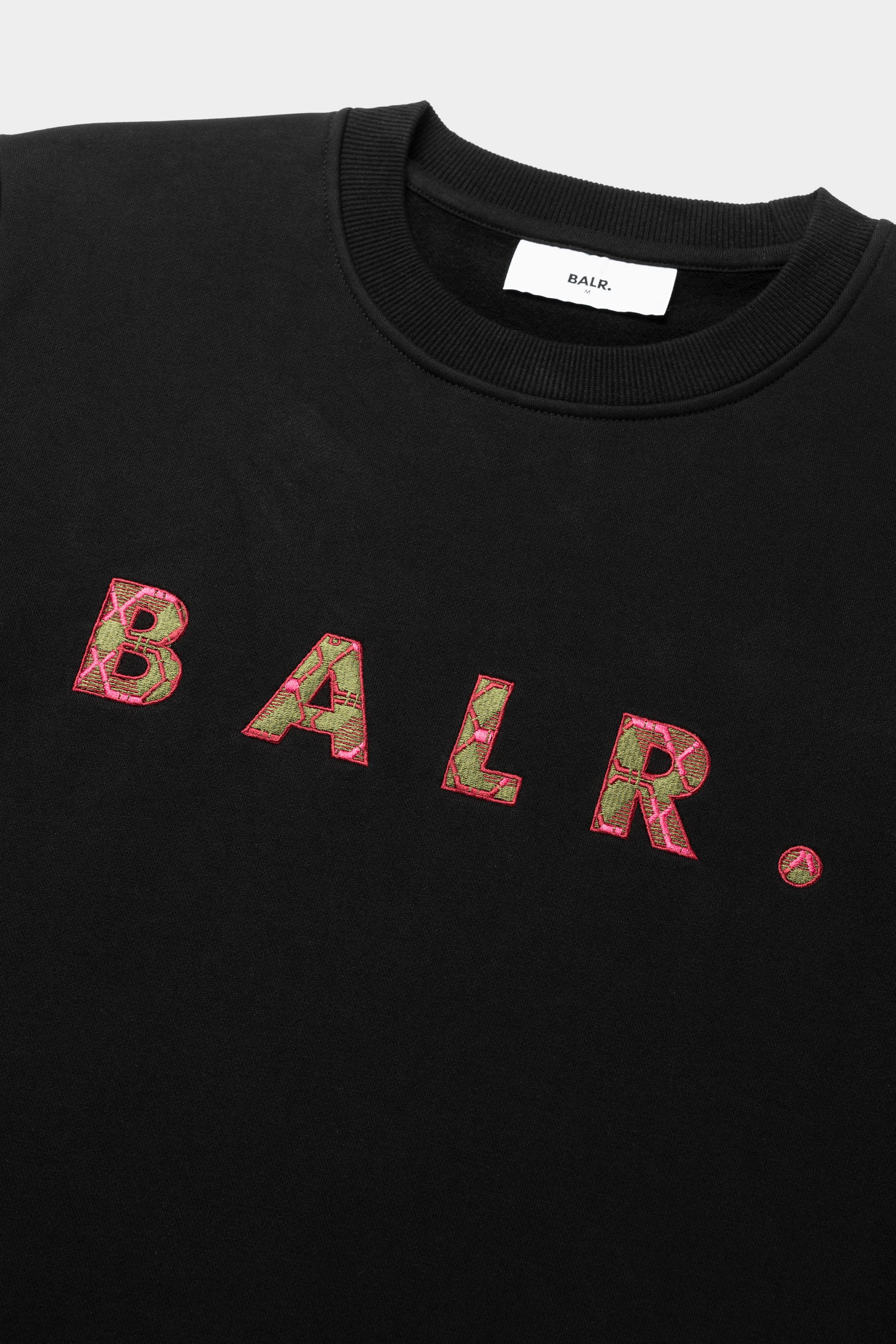 BALR. Monogram Embro Regular Fit Sudadera Jet Black/Tibetian Red