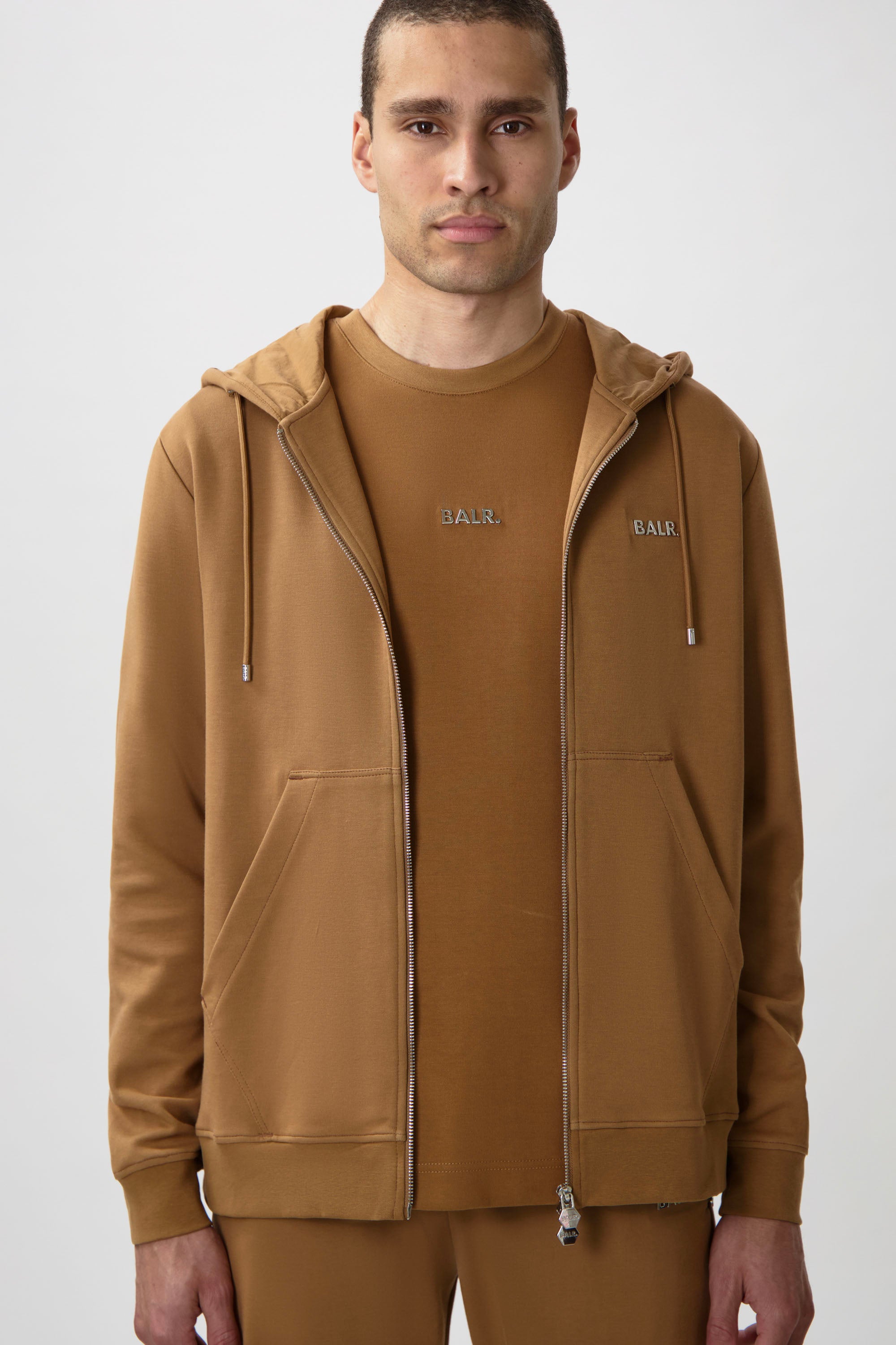Q-Series Regular Fit Zip Through Sweatshirt à capuche Toasted Coconut