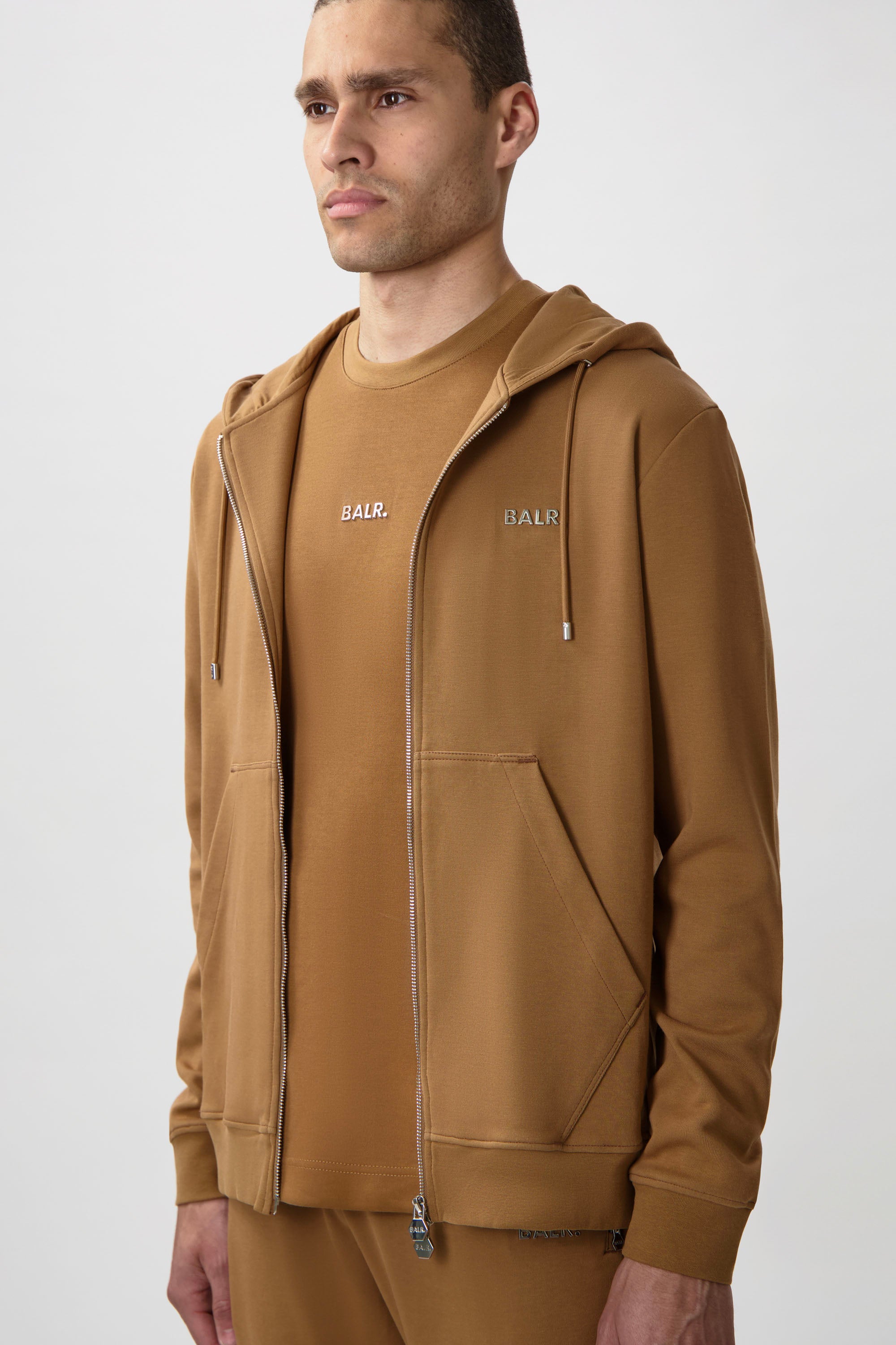 Q-Series Regular Fit Zip Through Sweatshirt à capuche Toasted Coconut