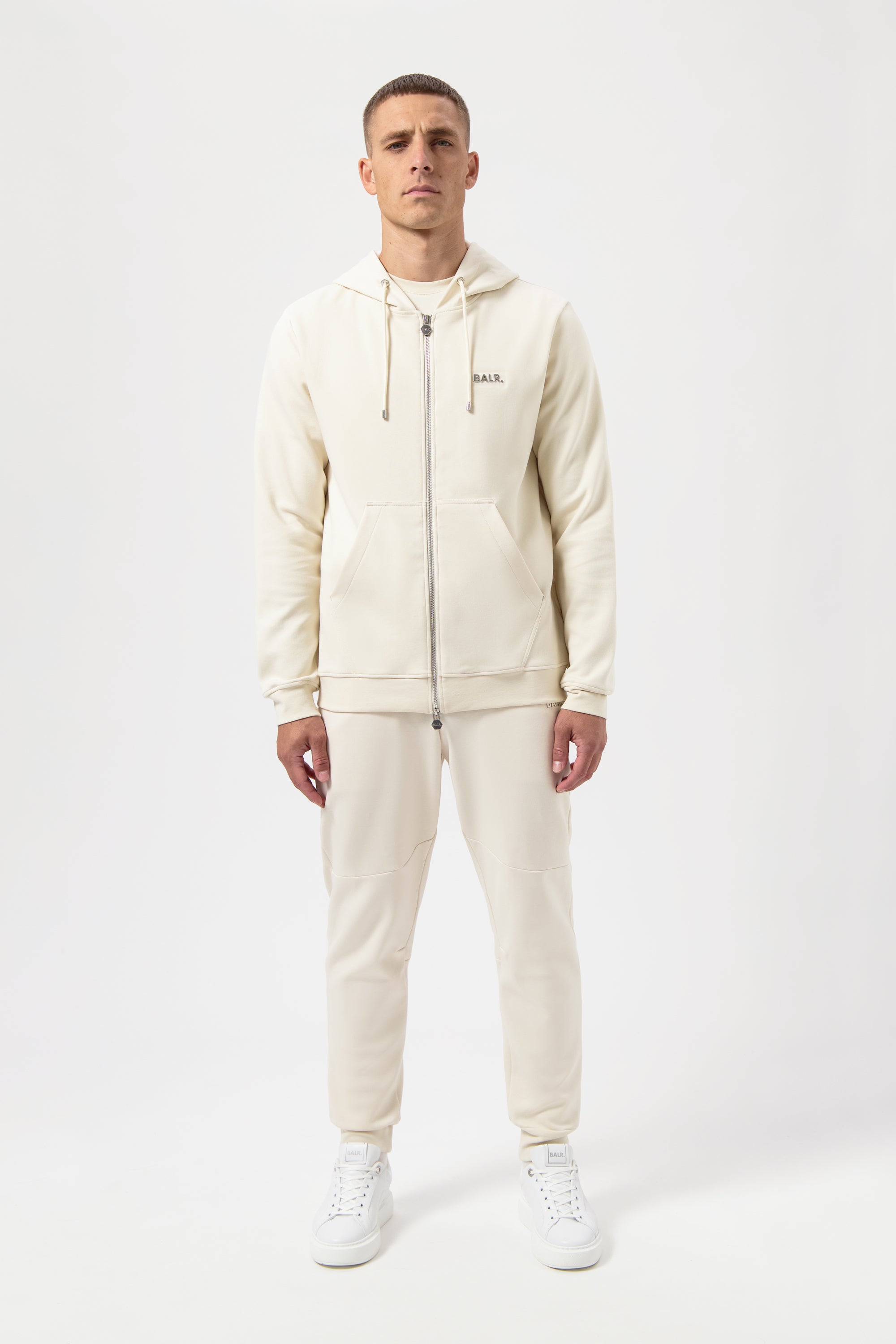 Q-Series Regular Fit Zip Through Sweatshirt à capuche White Swan