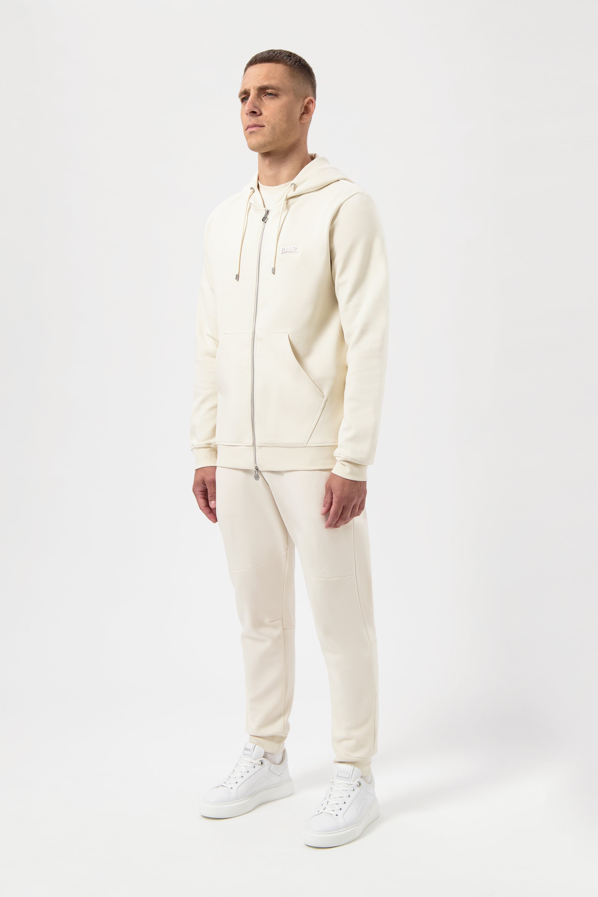 Q-Series Regular Fit Zip Through Sweatshirt à capuche White Swan