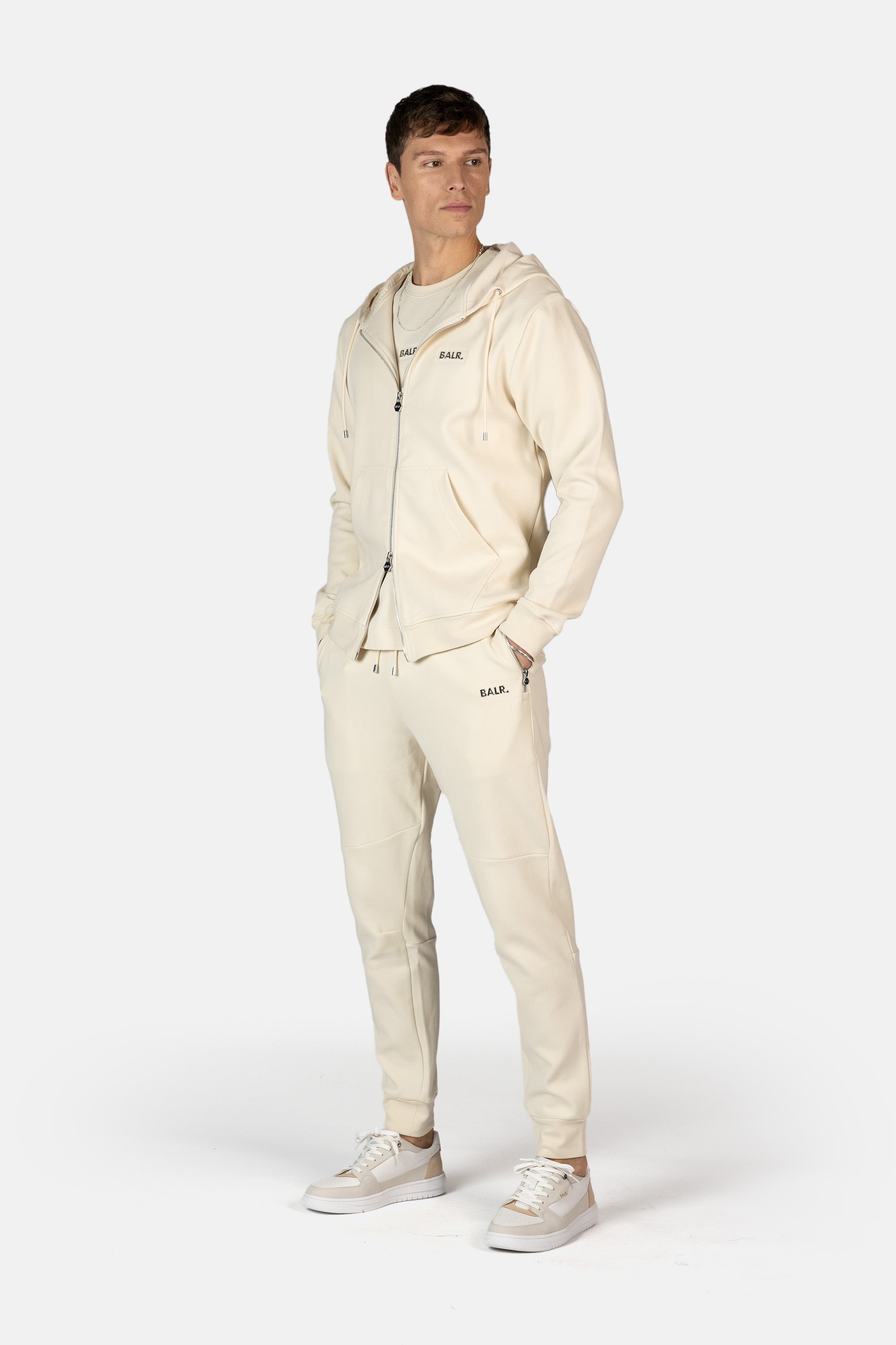 Q-Series Regular Fit Zip Through Sweatshirt à capuche White Swan