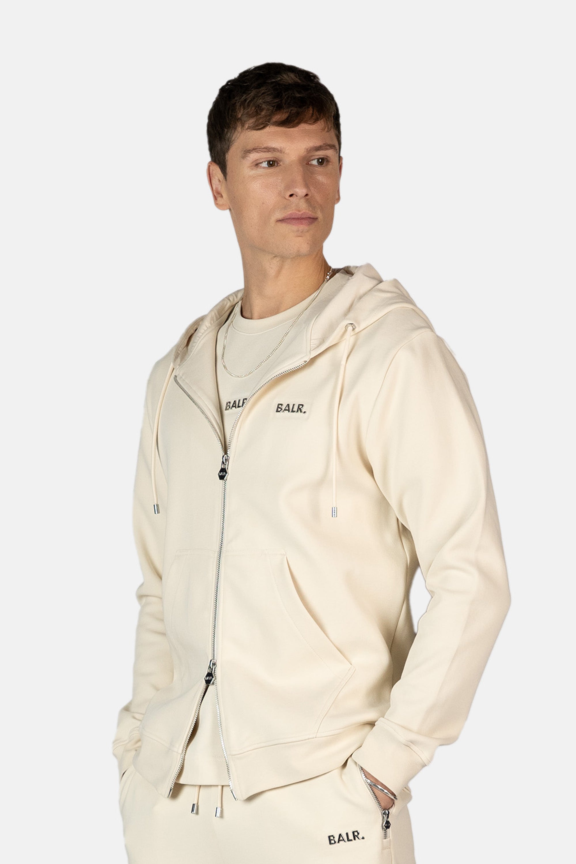 Q-Series Regular Fit Zip Through Sweatshirt à capuche White Swan