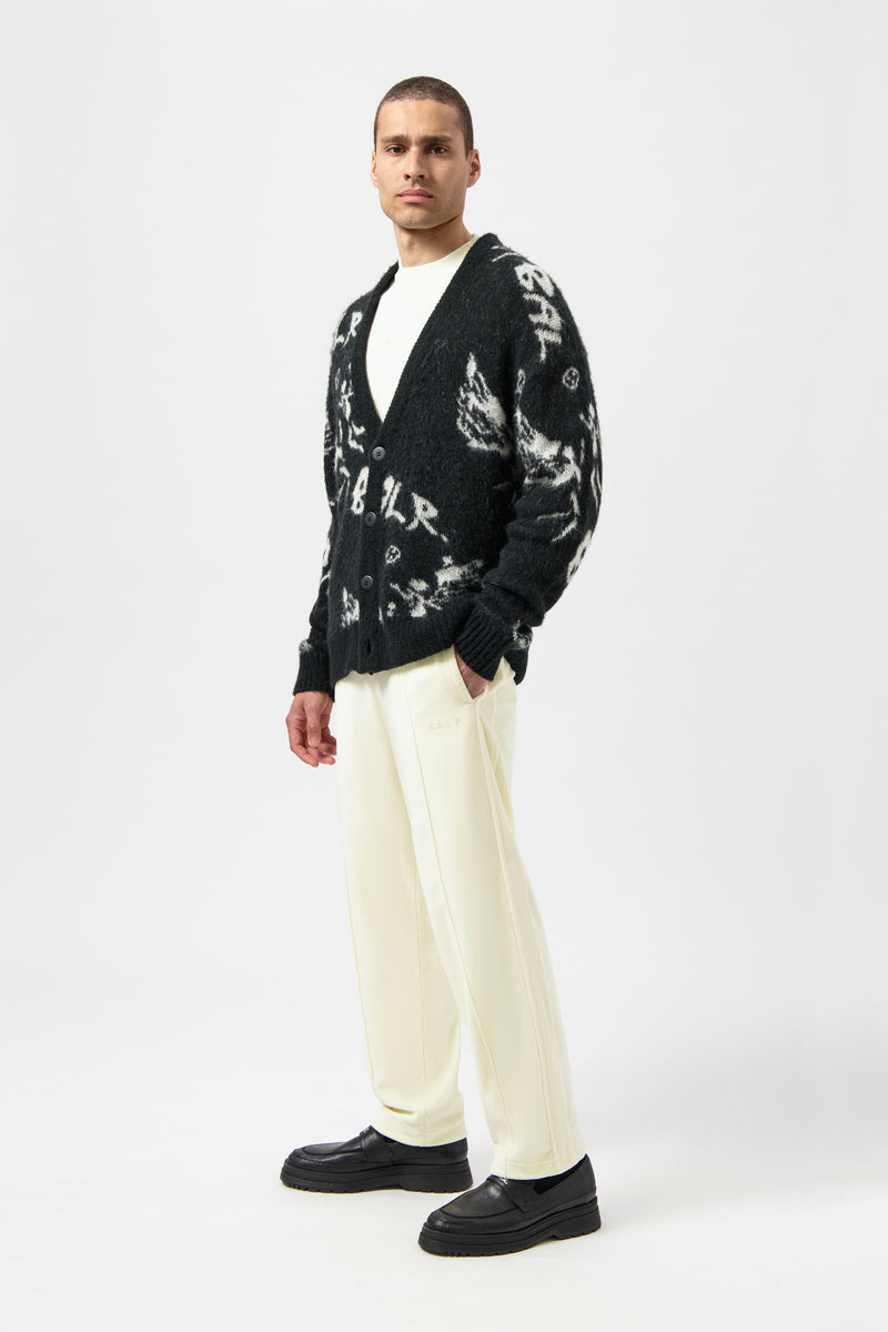 Game of the Gods Box Fit Cardigan brossé noir