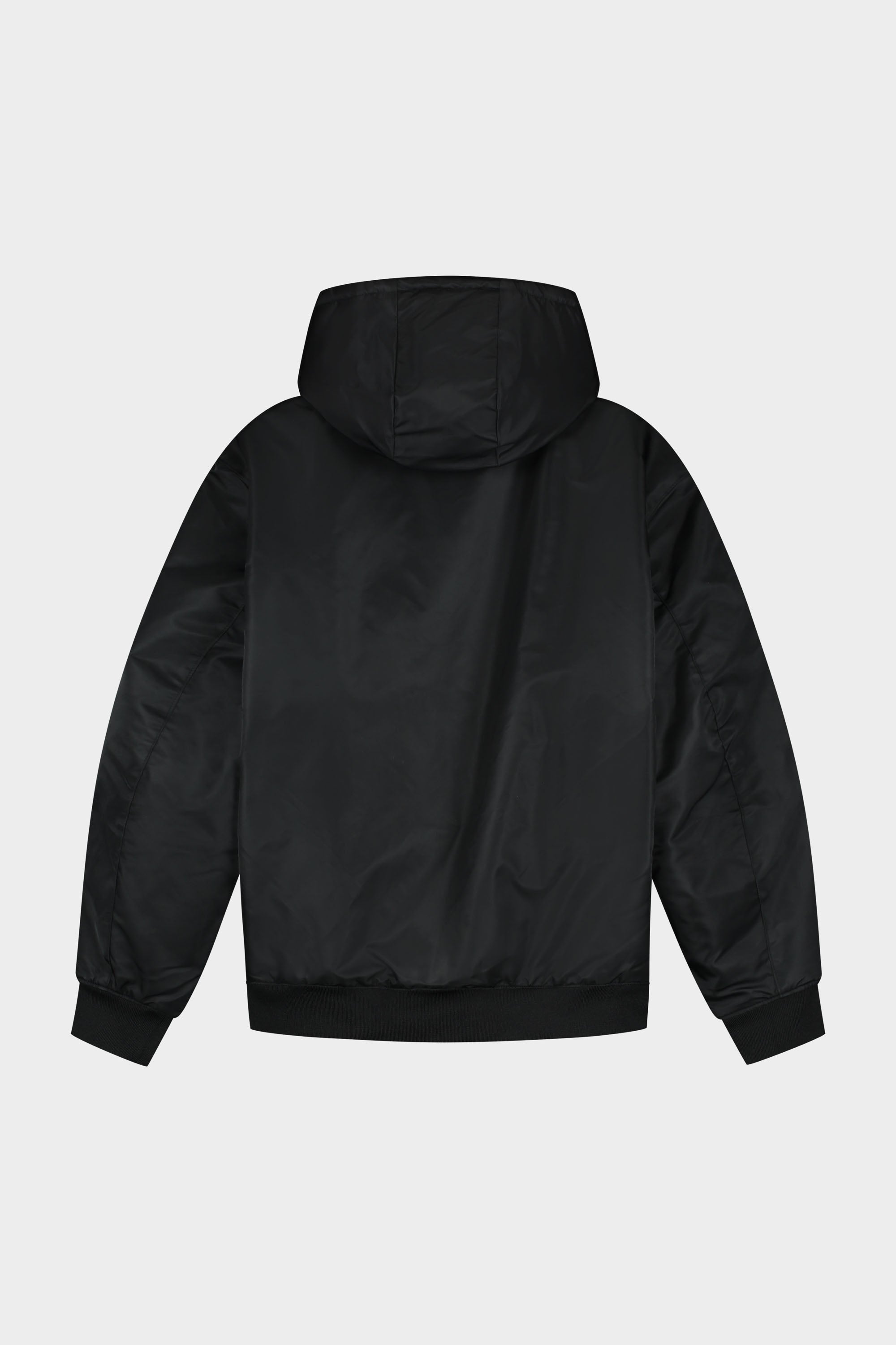 Hex Insignia encapuchada Bomber Chaqueta Jet Black