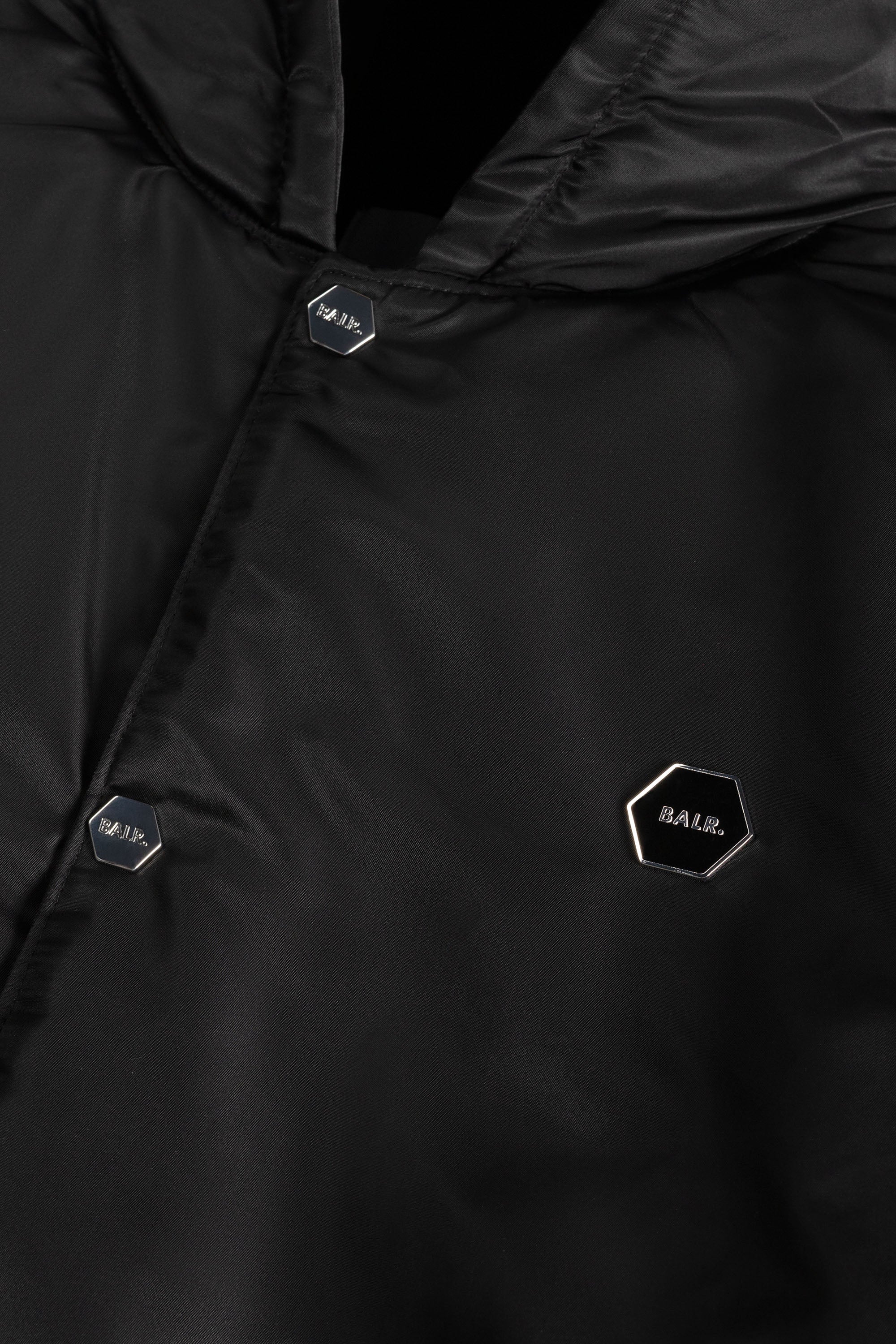 Hex Insignia encapuchada Bomber Chaqueta Jet Black