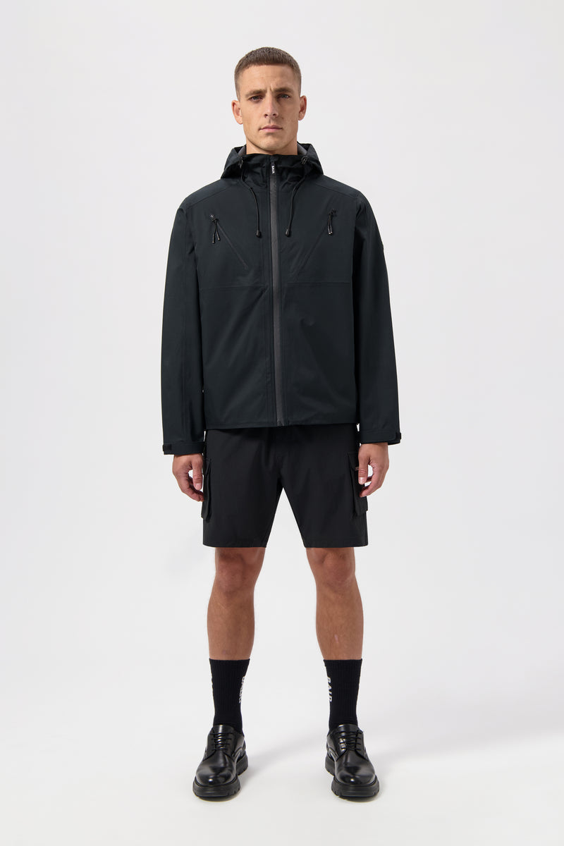 Hex Badge Regenjacke Jet Black