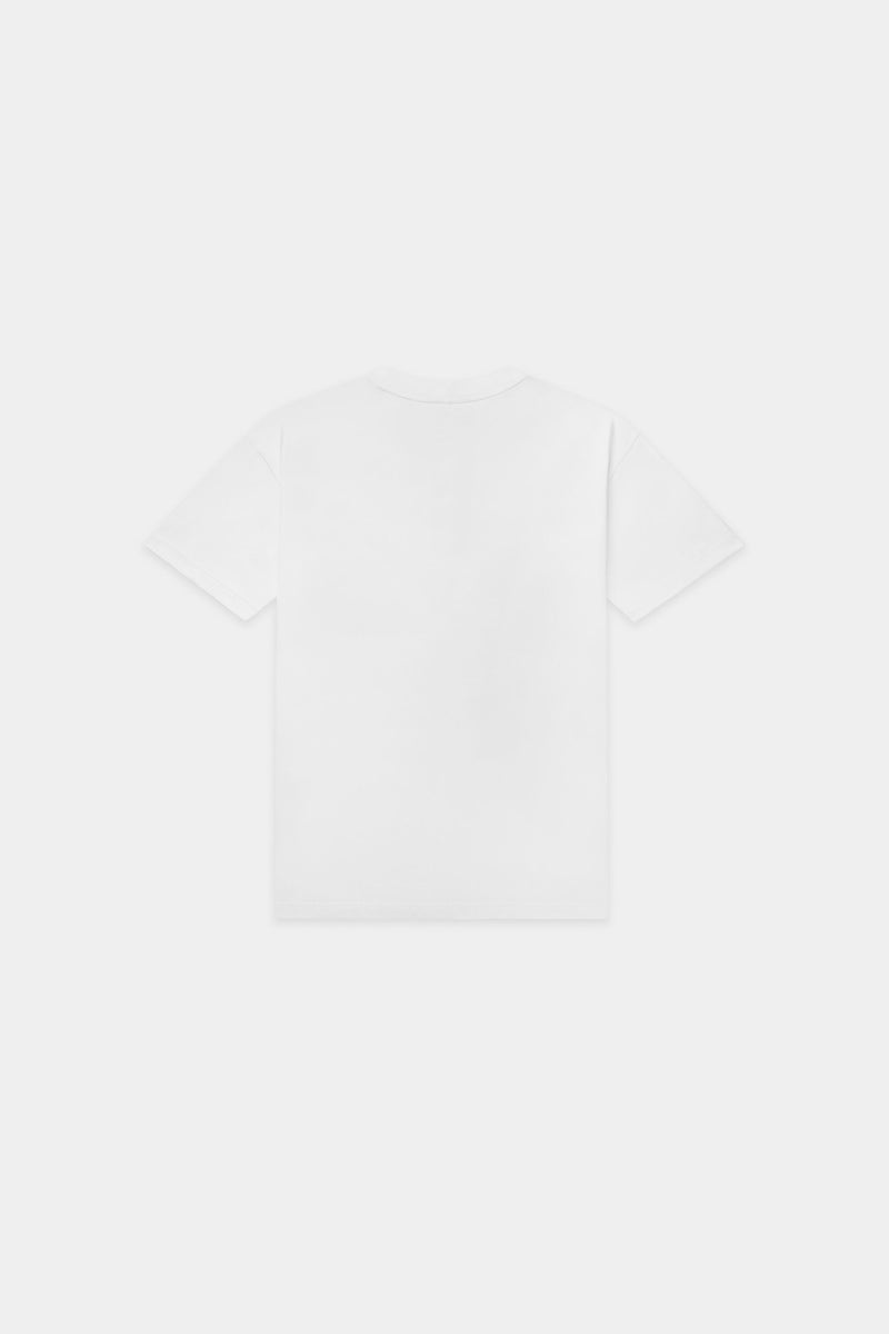 BALRXI Box Fit Camiseta de mezcla de seda blanca brillante